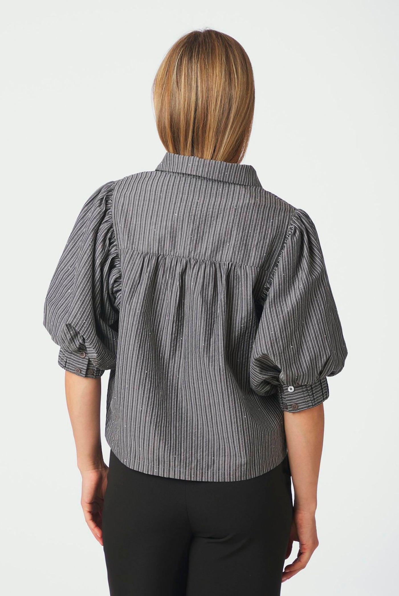 Etta Stripe B Shirt DARK GREY - 169544