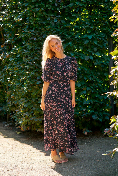 Kikka Mini Flower Dress Black - 170468 Thumbnail