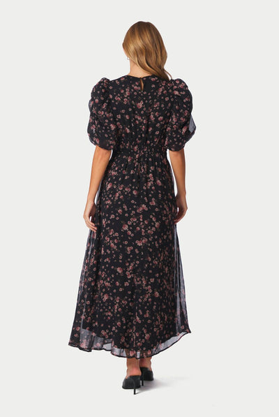 Kikka Mini Flower Dress Black - 170468 Thumbnail