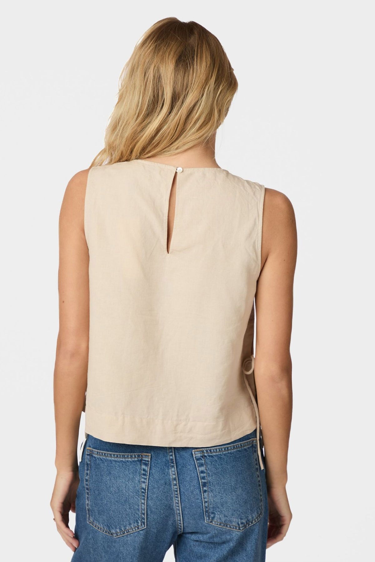 Svetlana Linen Top SAND - 159947
