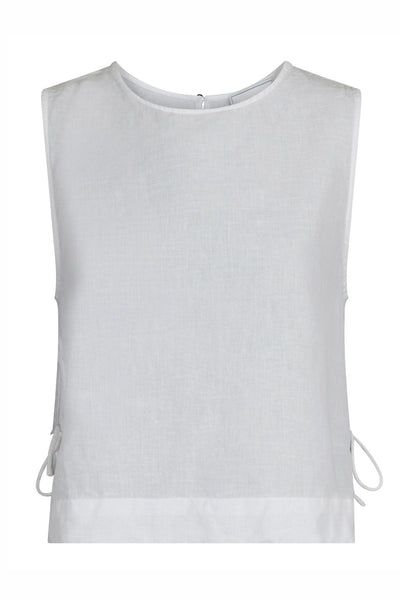 Svetlana Linen Top White - 159947 Thumbnail