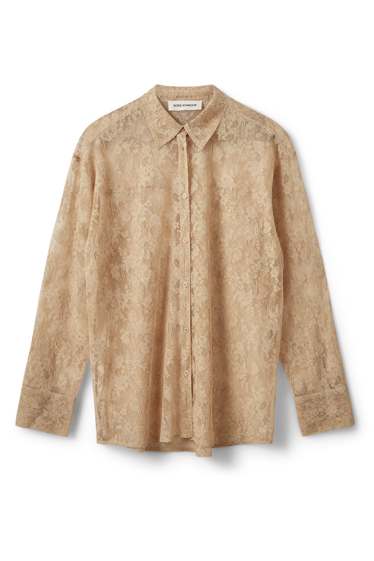 Sylvinesw Distressed Lace Shir SAND - S263295