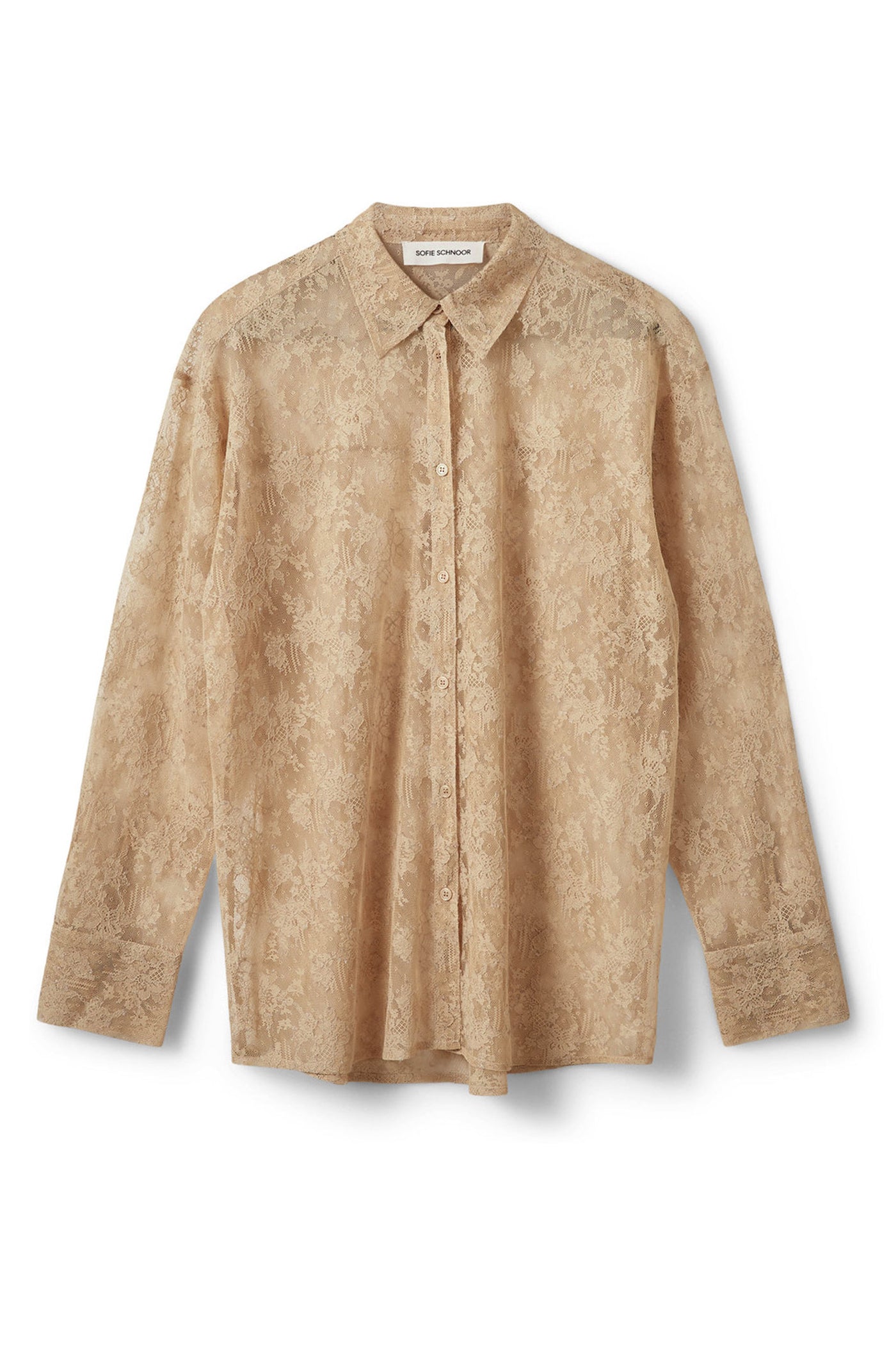 Sylvinesw Distressed Lace Shir SAND - S263295