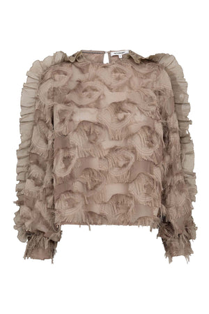 SyraCC Structure Blouse 154-Walnut - 35978