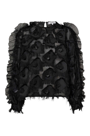 SyraCC Structure Blouse 96-Black - 35978