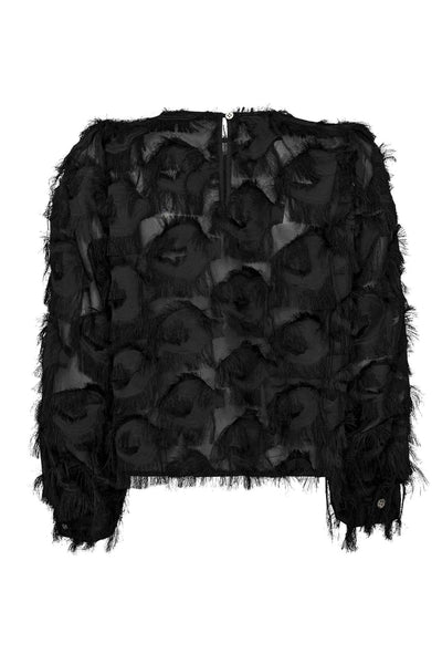 SyraCC Structure Blouse 96-Black - 35978 Thumbnail