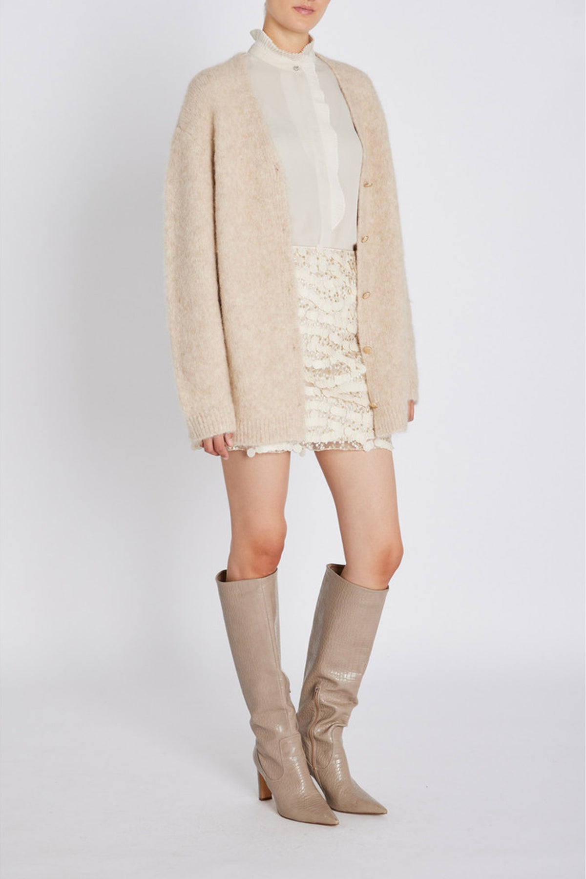 SyringabrushedBBVerna knit car Beige - BBW4607