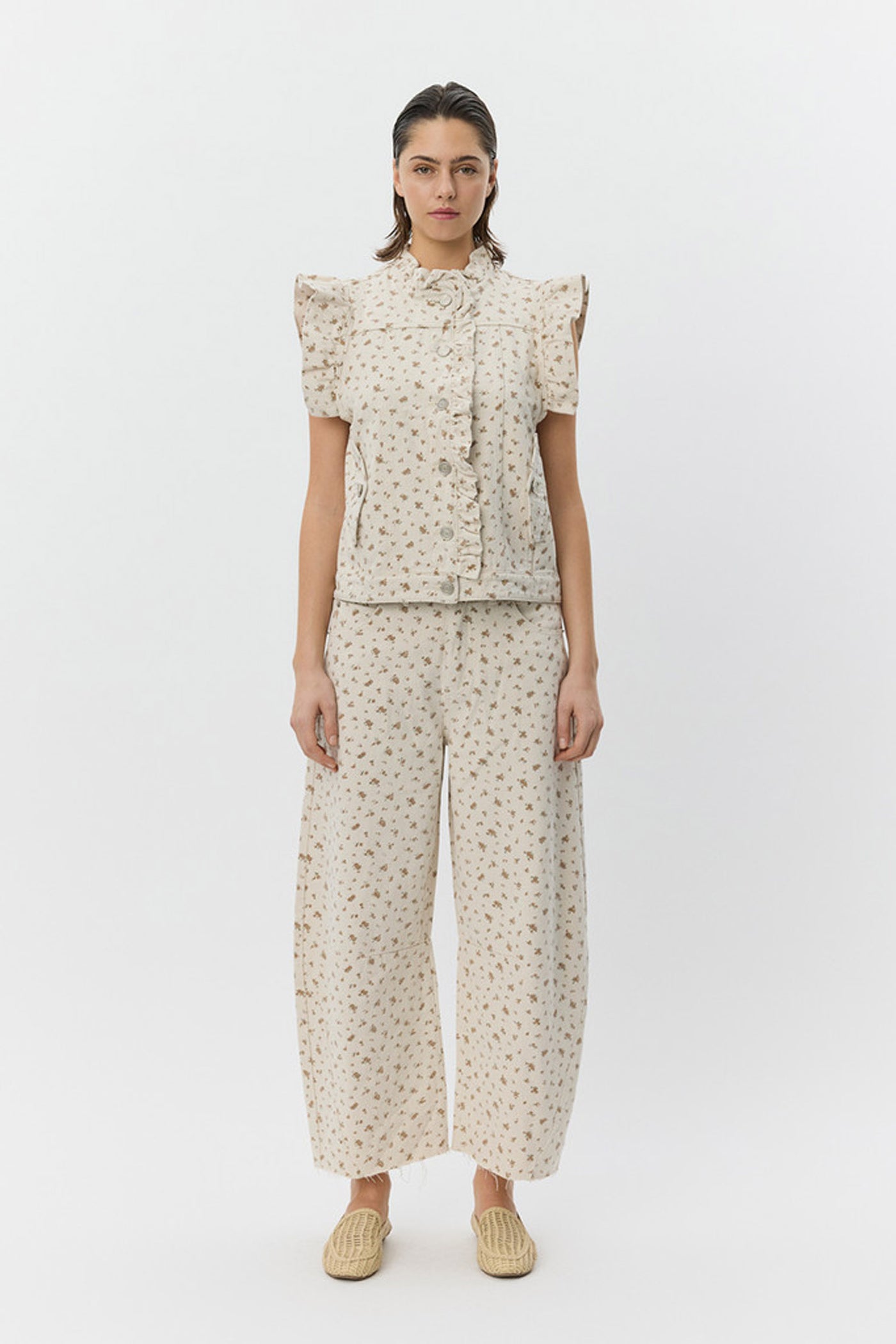 TOMARSW CROPPED BARREL JEANS 5033 Rose Flower - S261216