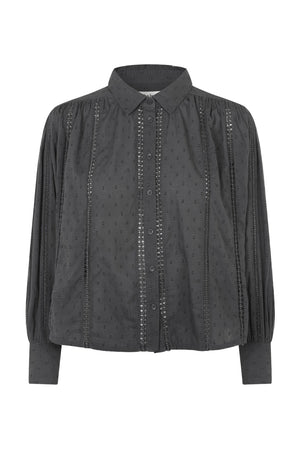 Emll Shirt Ls 18 Washed Black - 26432-1063