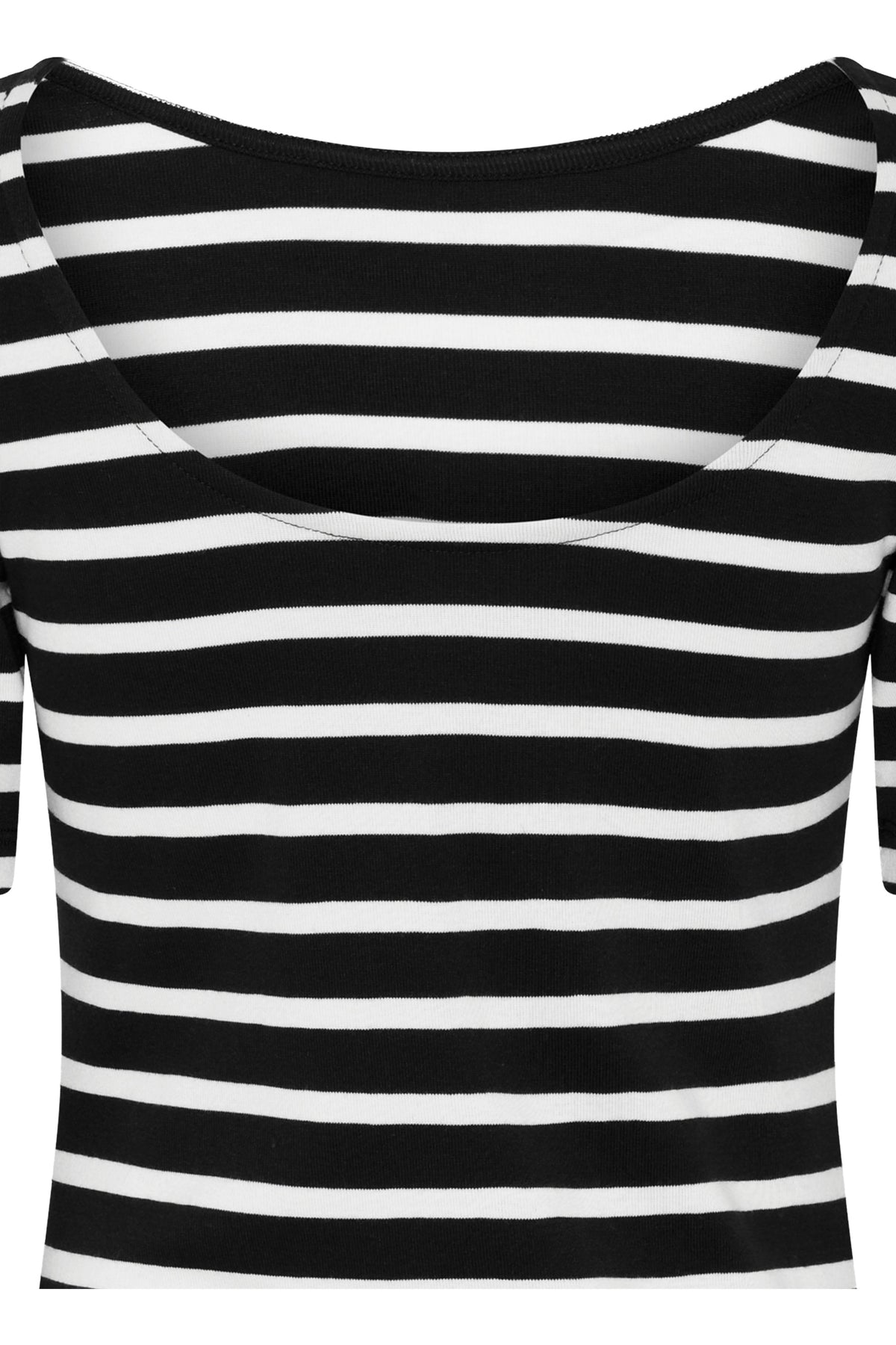 IguanuraBBBoat neck blouse Black / Creme stripe - BBW5042