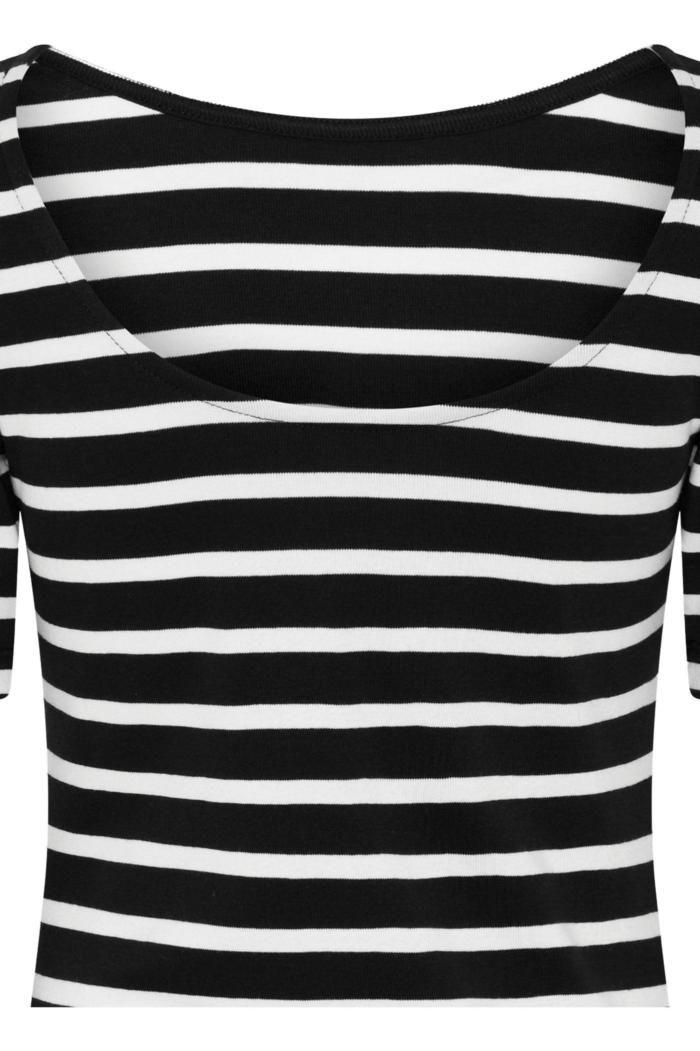 IguanuraBBBoat neck blouse Black / Creme stripe - BBW5042
