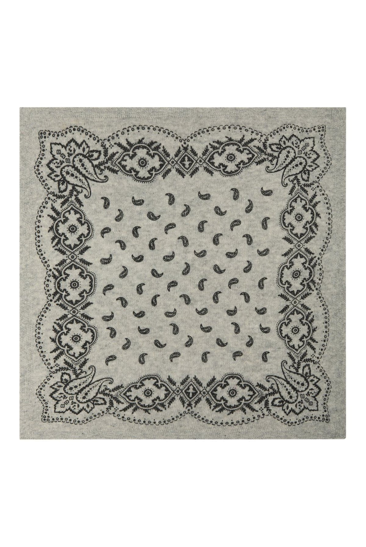 Adelina Paisley Knit Scarf Grey Melange - 169506