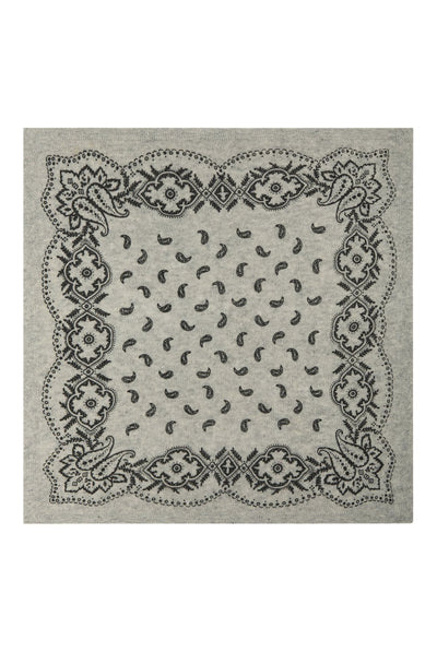 Adelina Paisley Knit Scarf Grey Melange - 169506 Thumbnail