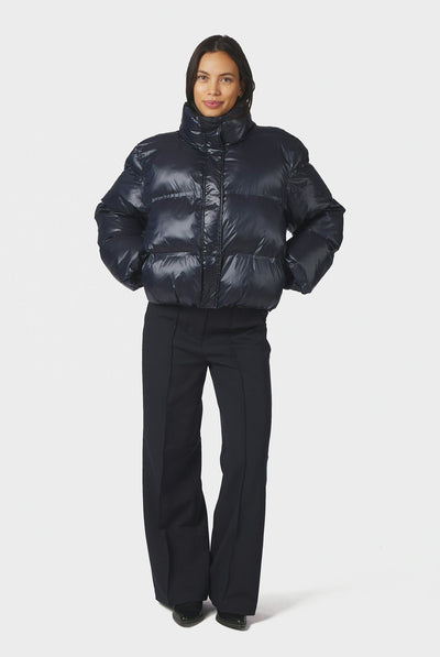 Rhea Shiny Puffer Jacket Navy - 165094 Thumbnail