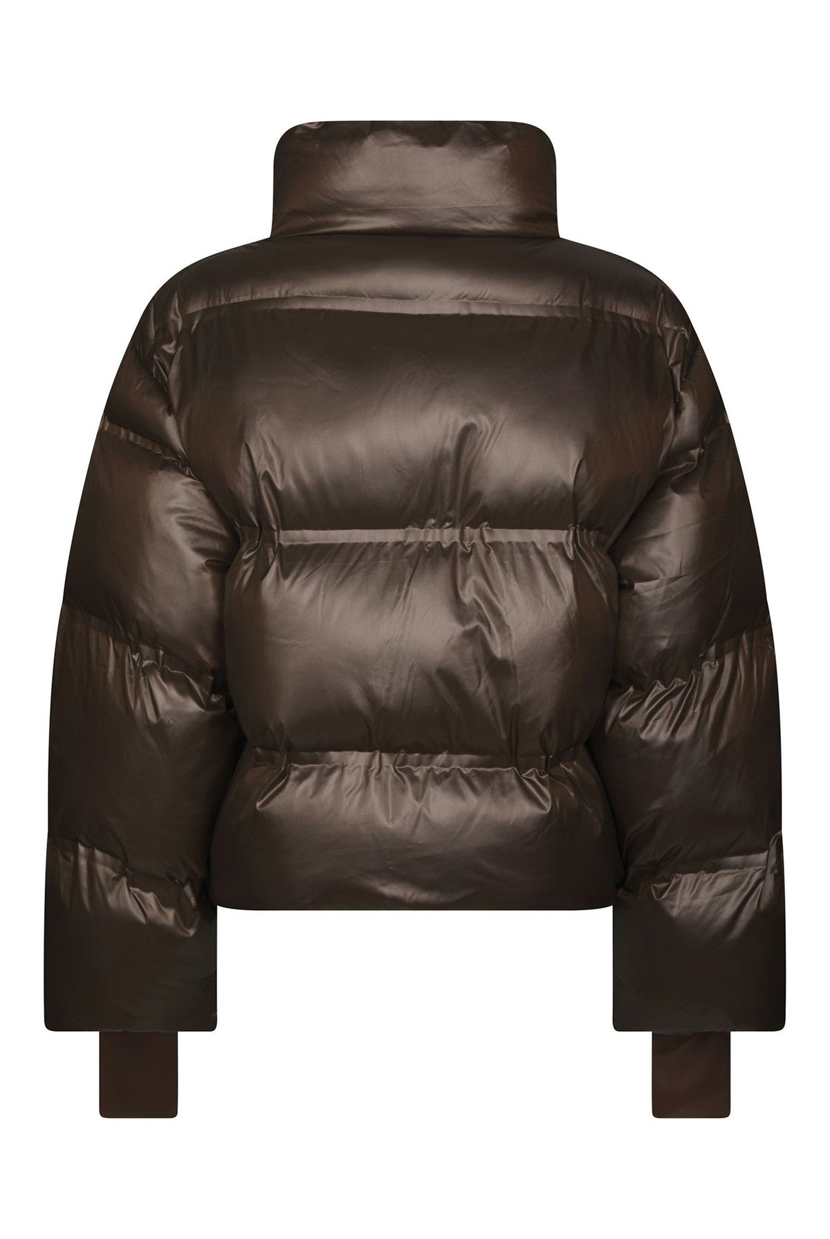 Rhea Shiny Puffer Jacket Chocolate Brown - 165094