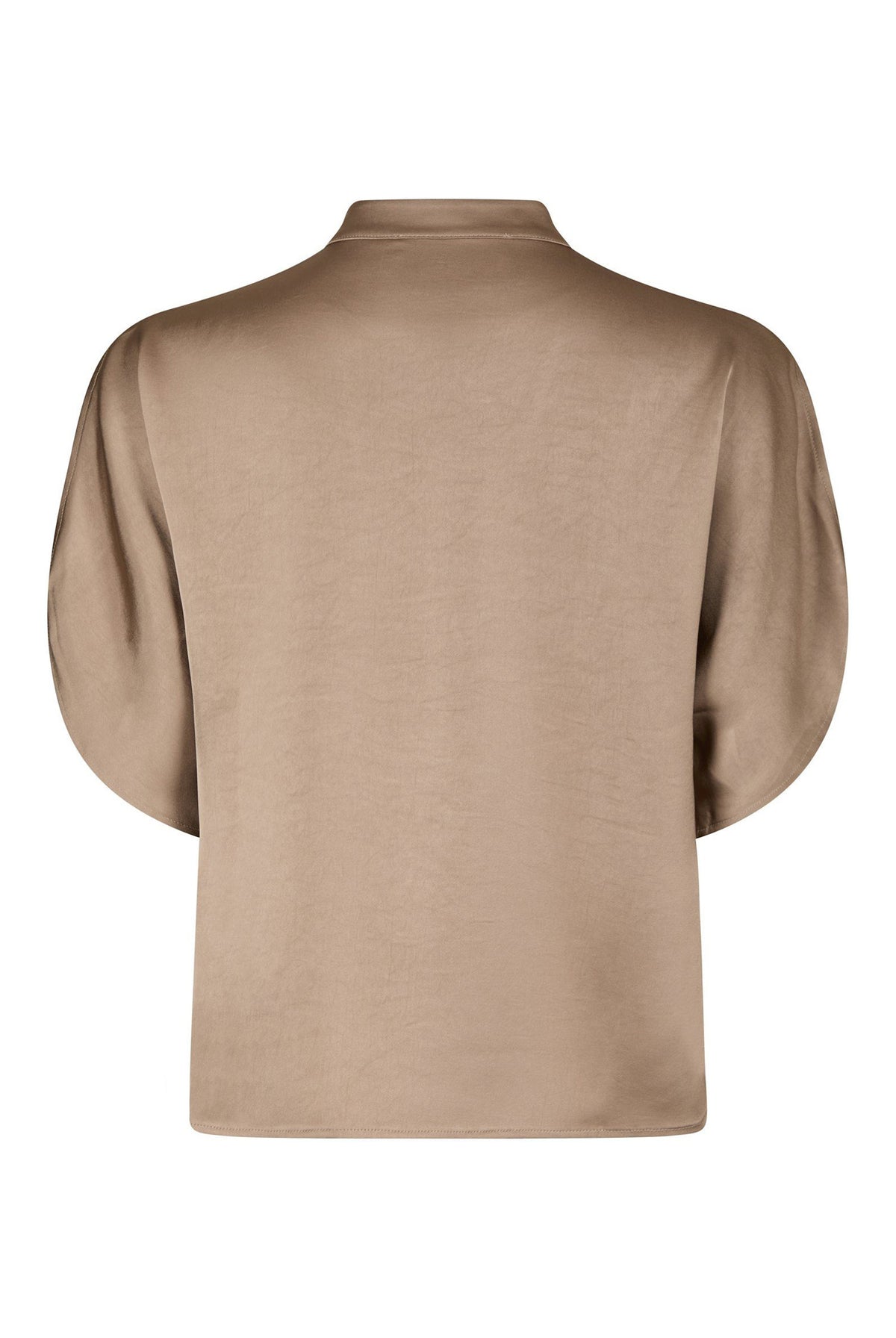 Anelle Heavy Sateen Blouse DARK TAUPE - 168286