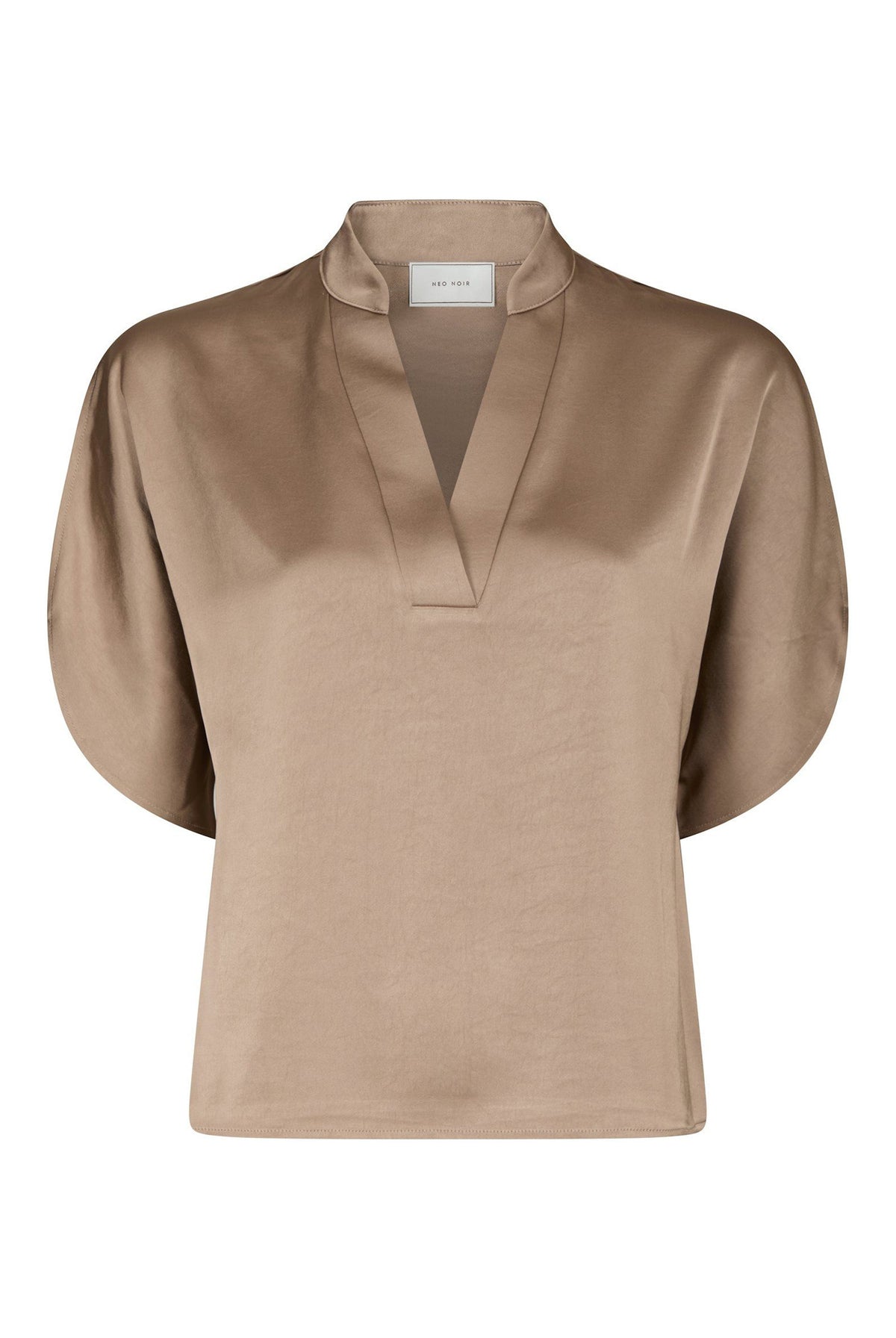 Anelle Heavy Sateen Blouse DARK TAUPE - 168286