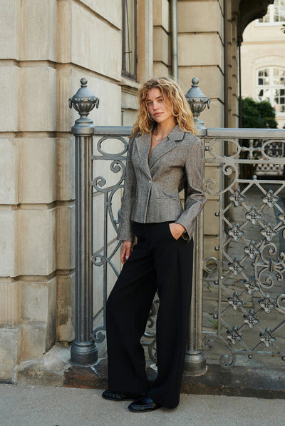 Valia Herringbone S Blazer Dark brown - 168314 Thumbnail