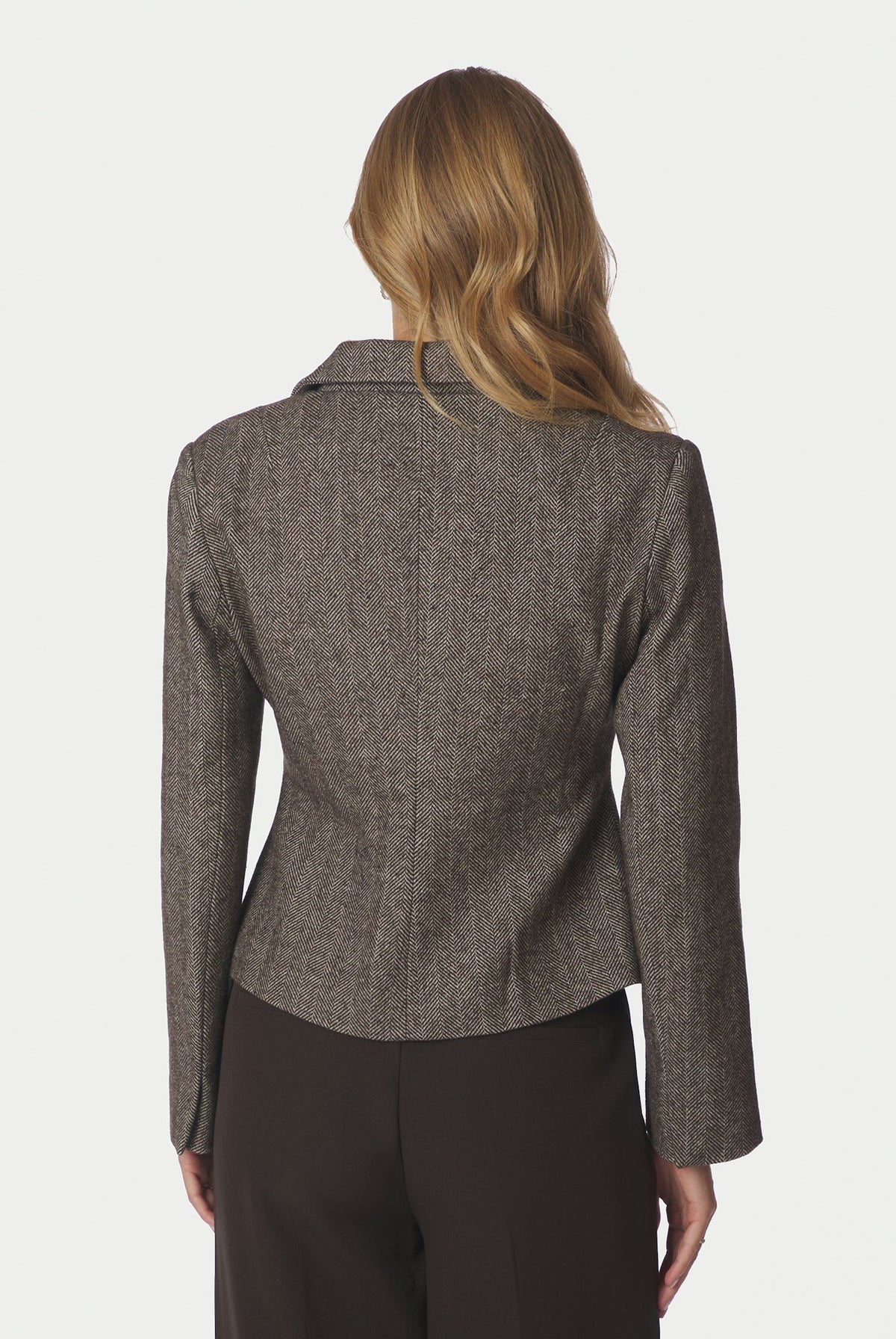 Valia Herringbone S Blazer Dark brown - 168314