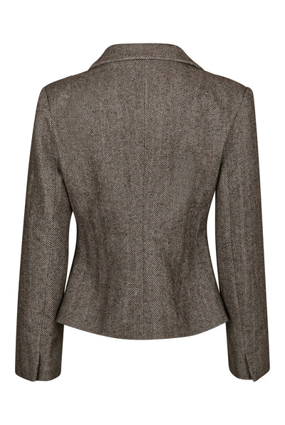 Valia Herringbone S Blazer Dark brown - 168314 Thumbnail