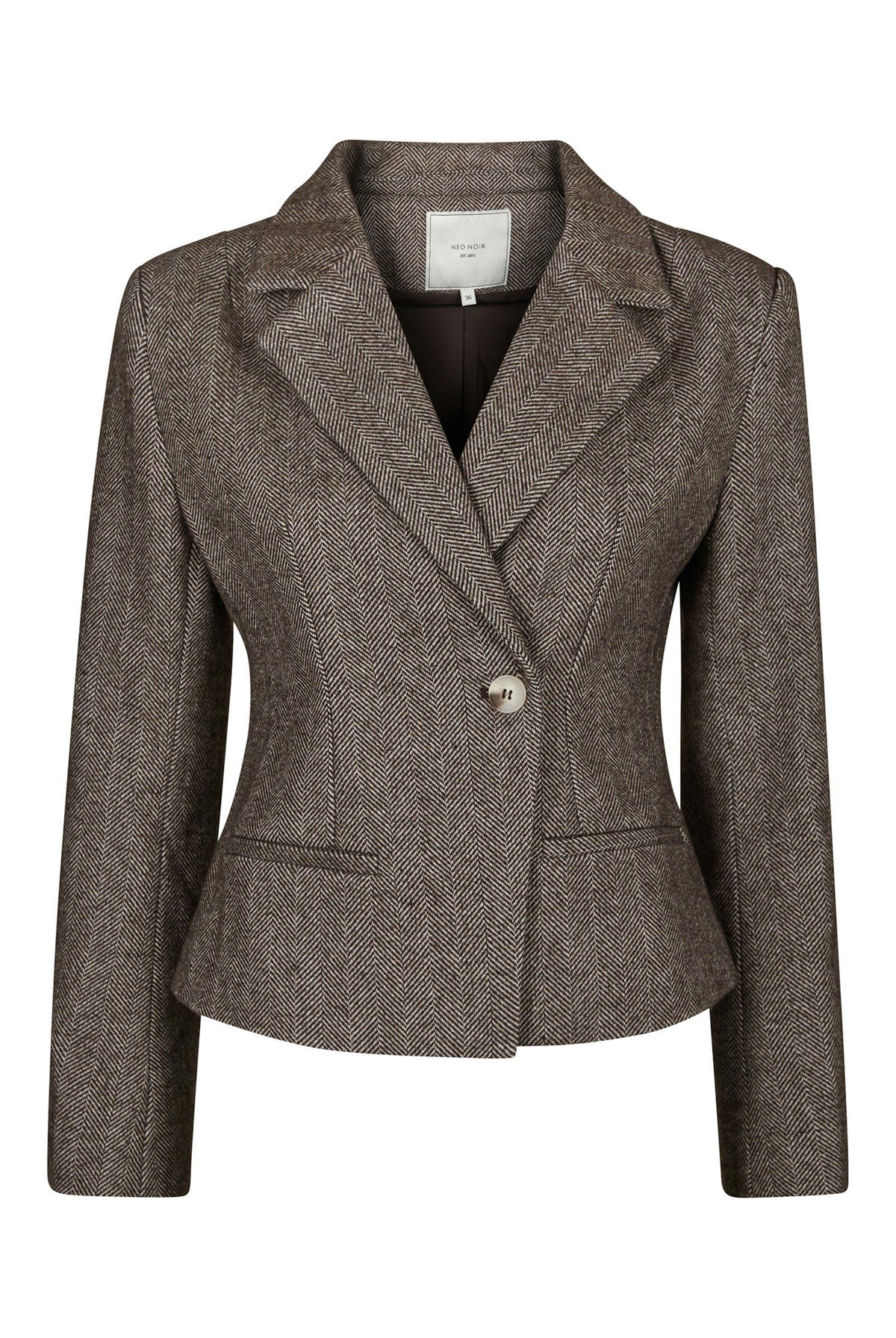 Valia Herringbone S Blazer Dark brown - 168314