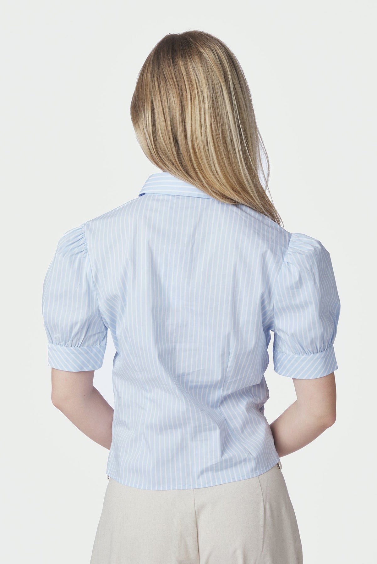 Frannie Soft Stripe Shirt Light Blue - 169738
