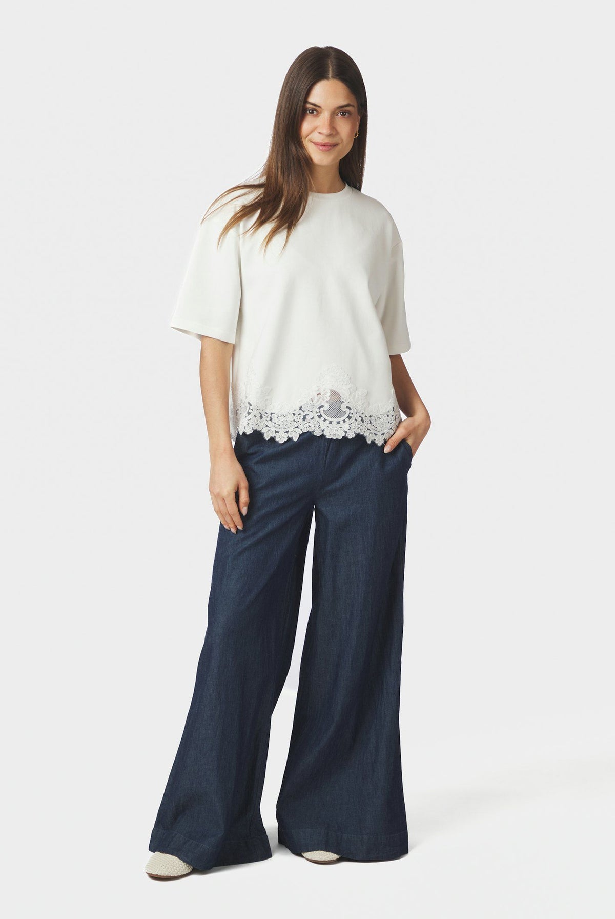 Iria Lace Tee White - 170063