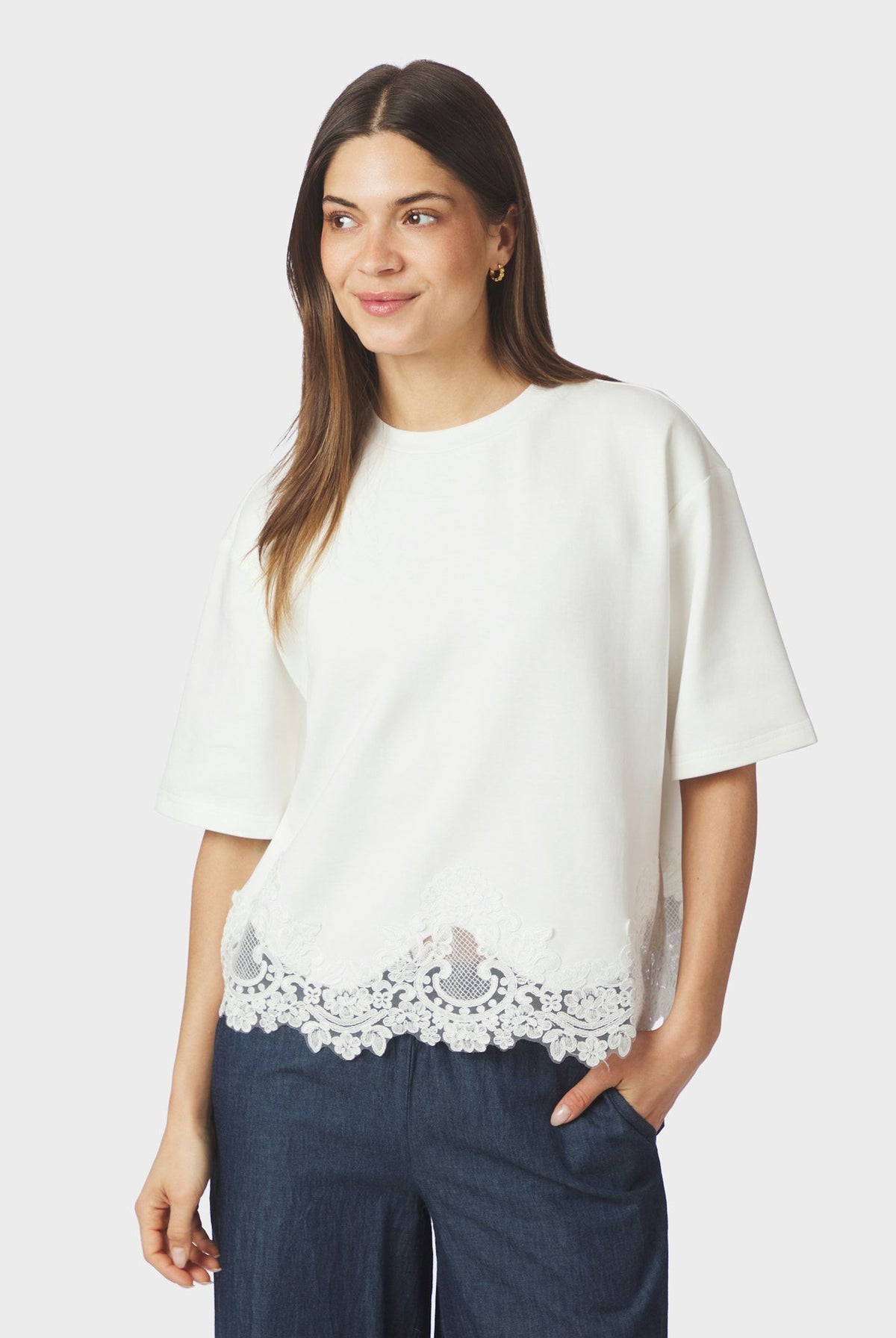 Iria Lace Tee White - 170063