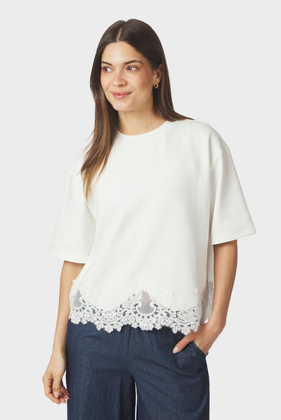 Iria Lace Tee White - 170063 Thumbnail