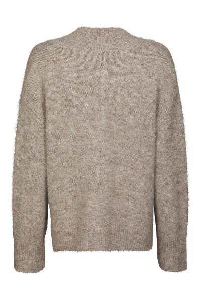 Melli Fluffy Knit Blouse BEIGE MELANGE - 167715 Thumbnail