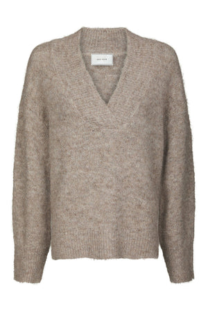 Melli Fluffy Knit Blouse BEIGE MELANGE - 167715