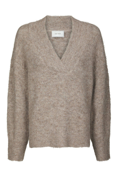 Melli Fluffy Knit Blouse BEIGE MELANGE - 167715 Thumbnail
