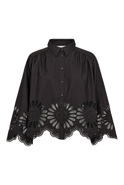 MeliseCC Emb. LS Shirt 65001-Black - 500281 Thumbnail