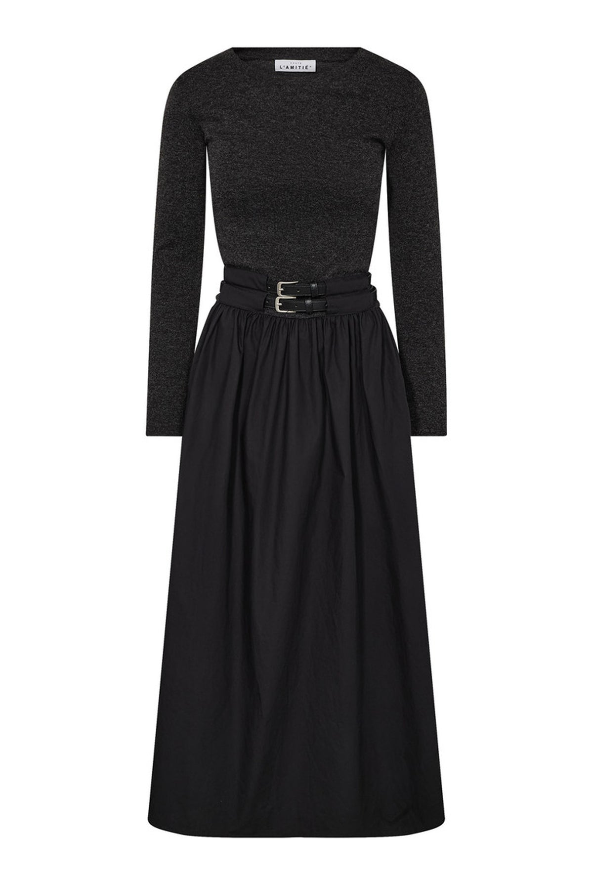 Hailey Mix Belt Dress Black - HL10930