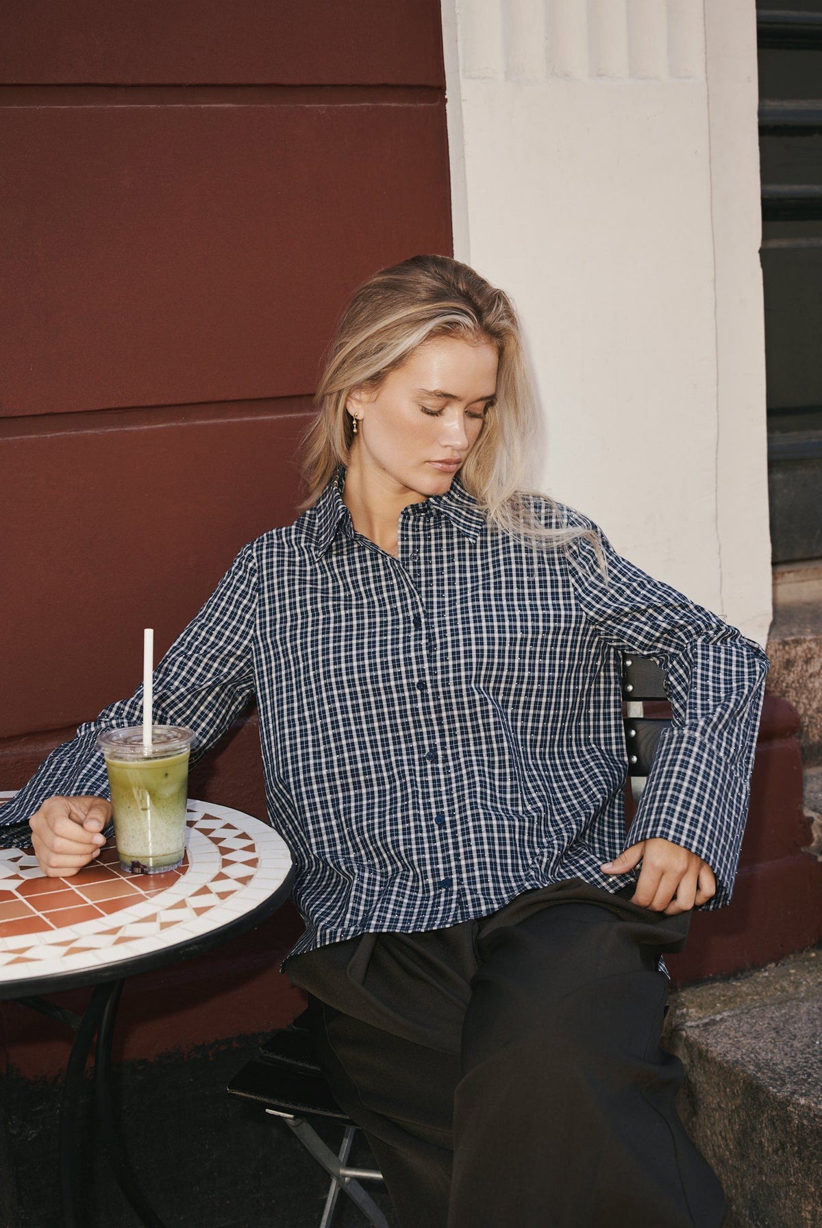 Drew Check Bedaz Shirt DARK BLUE - 170198