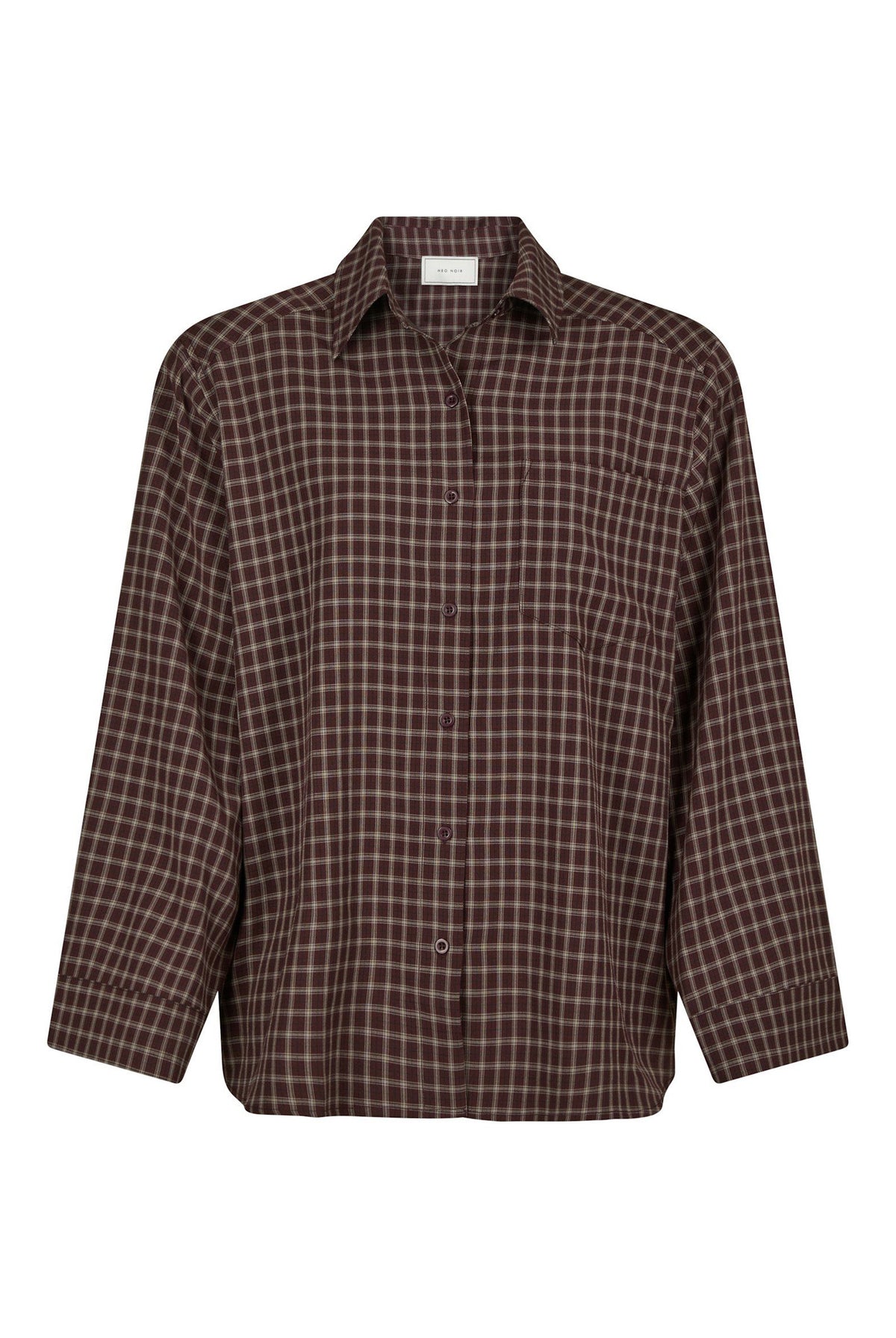 Anella Check Shirt Chocolate Plum - 170207