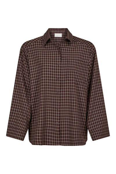 Anella Check Shirt Chocolate Plum - 170207 Thumbnail