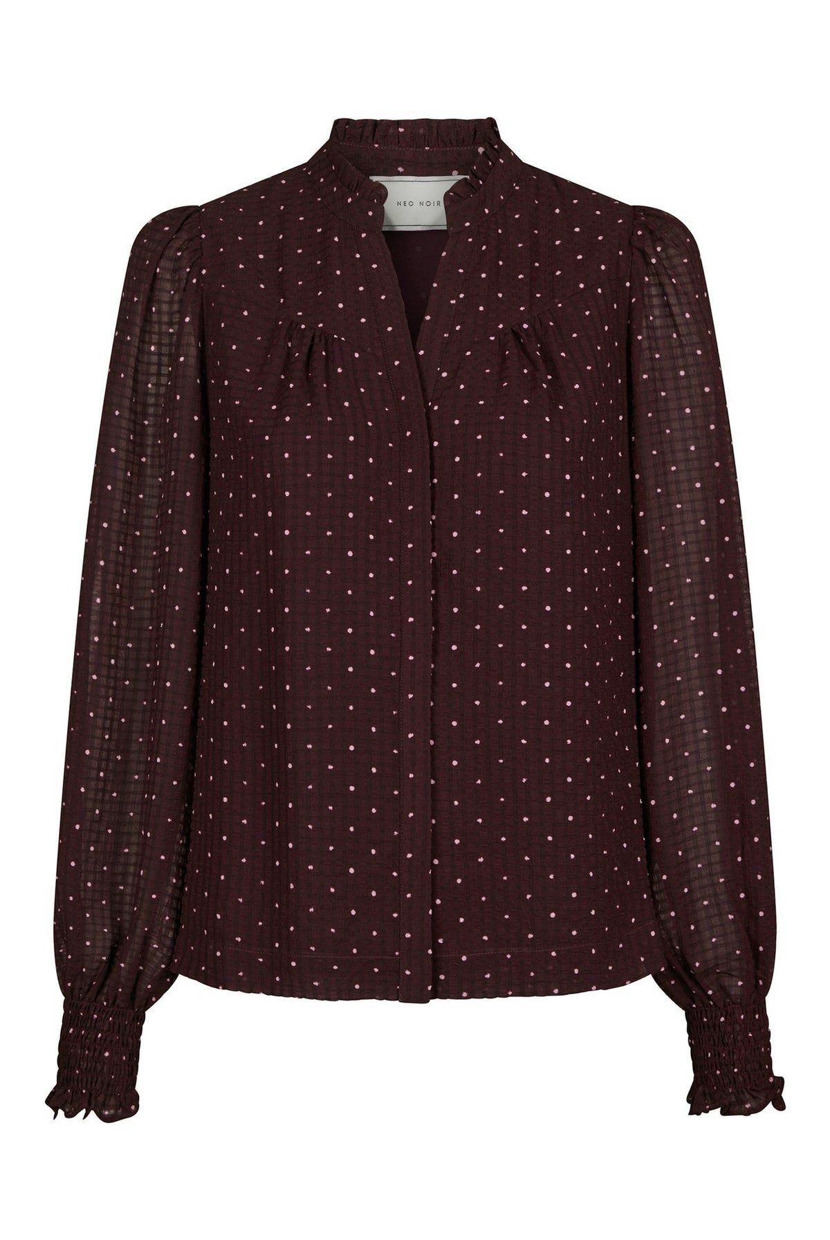 Astrida Dotted Blouse Burgundy - 170798