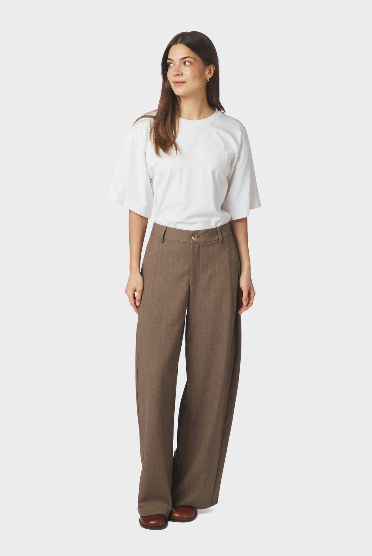Essiall Pinstripe Pants TAUPE - 170084