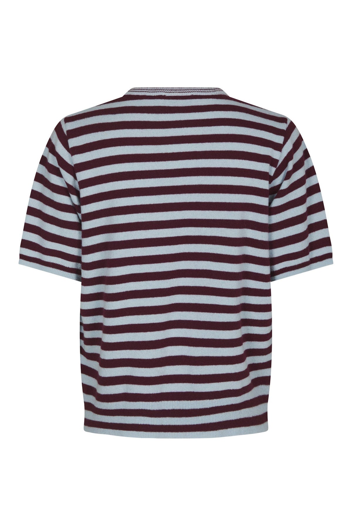 Missy Stripe Knit Tee Wine - 169692