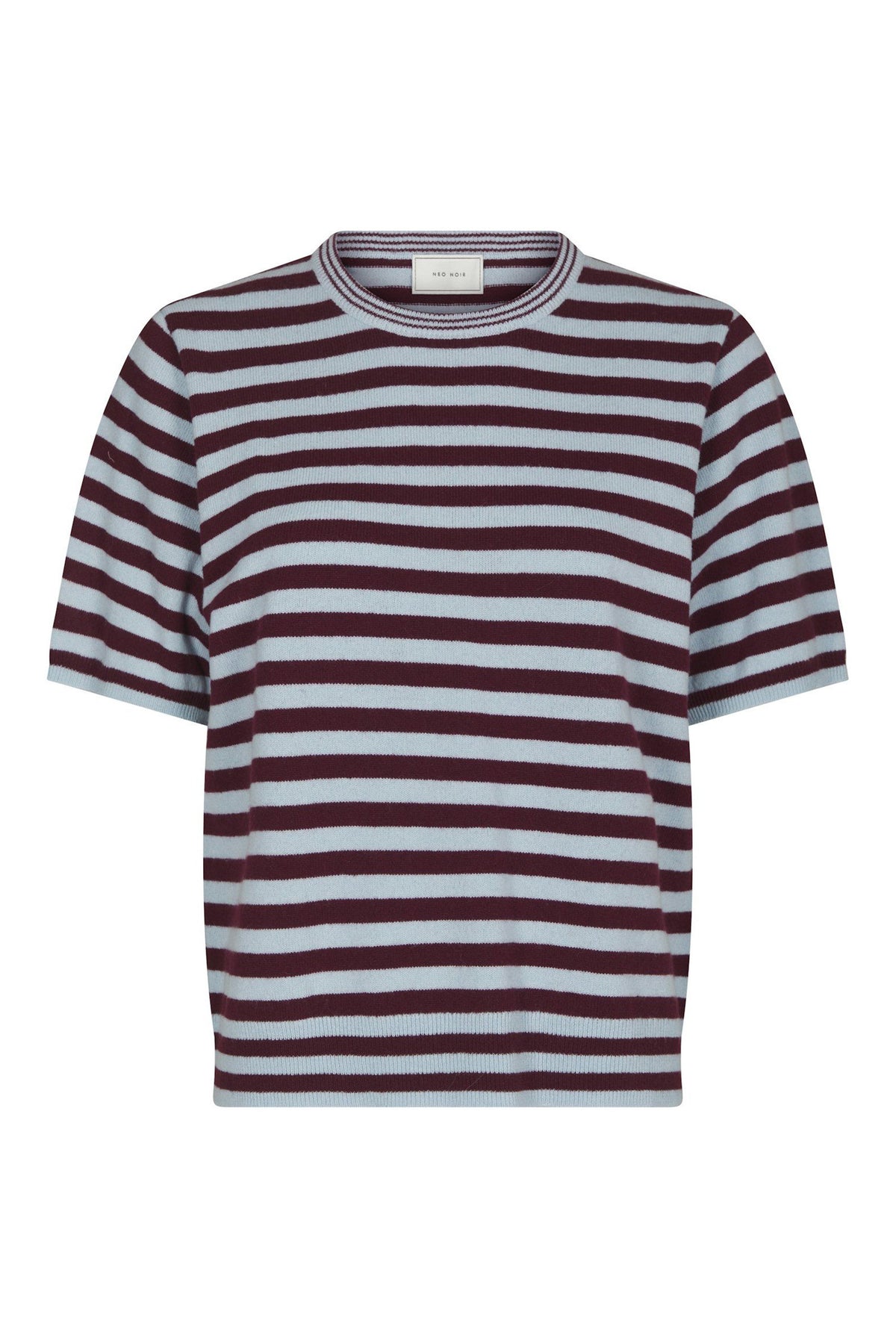 Missy Stripe Knit Tee Wine - 169692