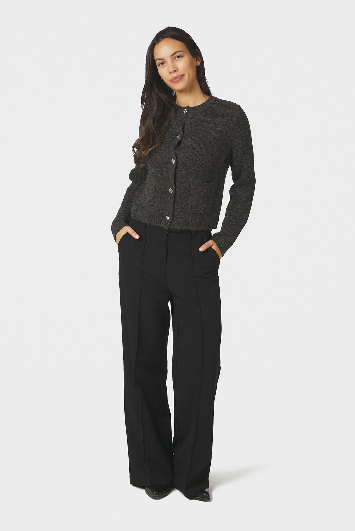 Elbie Knit Cardigan Antracit - 162966