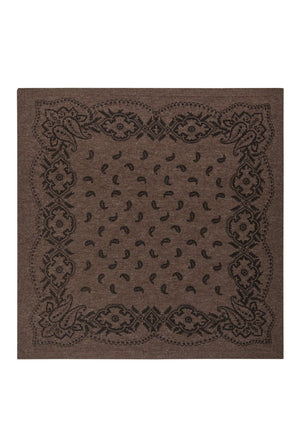 Adelina Paisley Knit Scarf Brown Melange - 169506