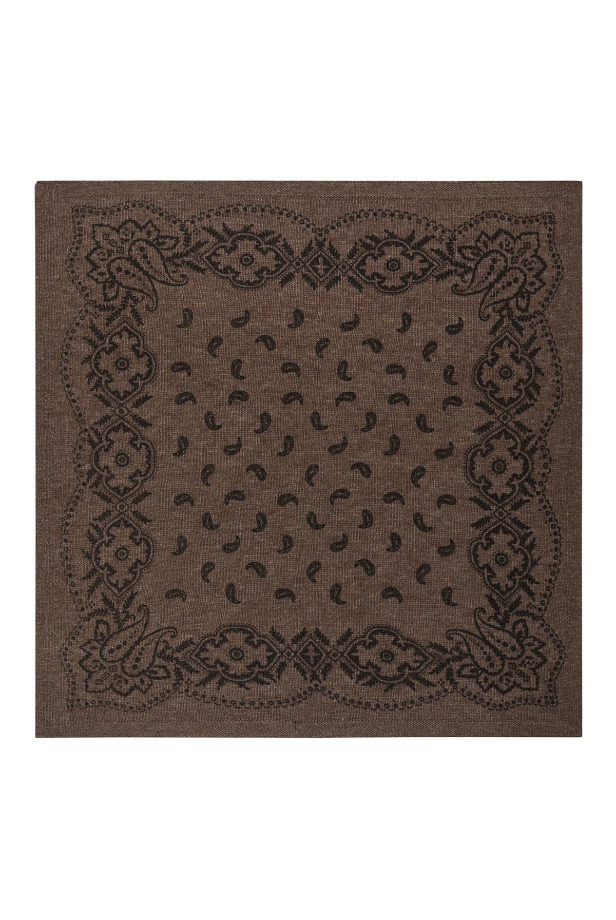 Adelina Paisley Knit Scarf Brown Melange - 169506