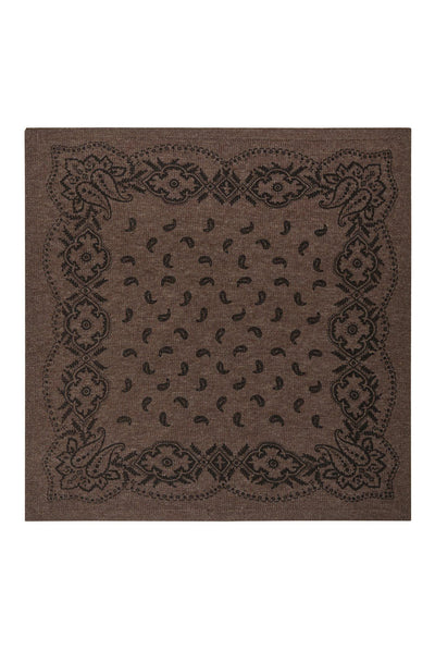 Adelina Paisley Knit Scarf Brown Melange - 169506 Thumbnail