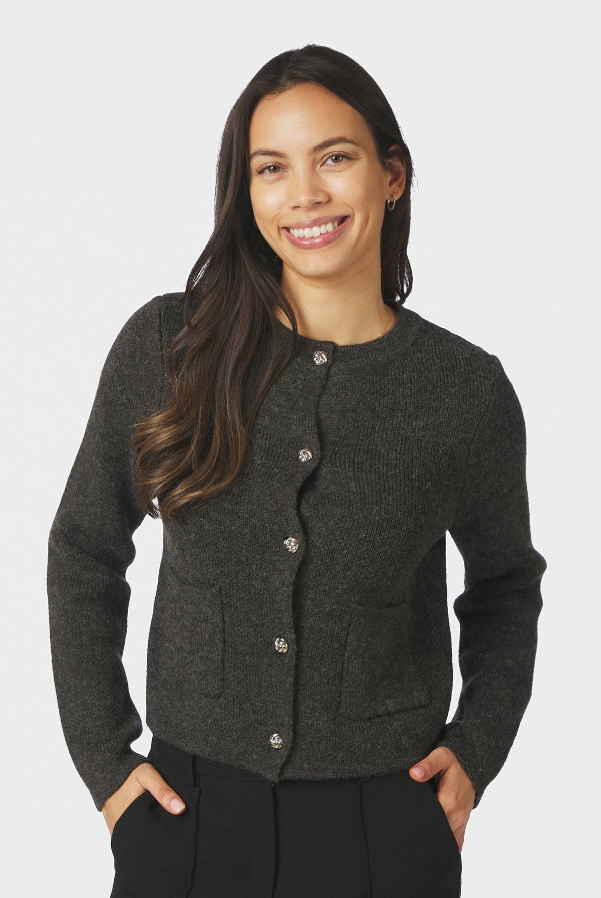 Elbie Knit Cardigan Antracit - 162966