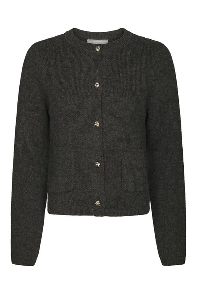 Elbie Knit Cardigan Antracit - 162966 Thumbnail