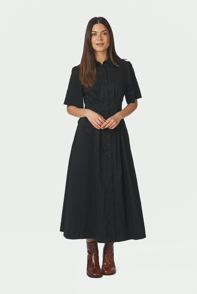 Baia Poplin Dress Black - 165343 Thumbnail