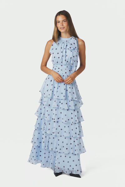 Marli Big Dot Dress Light Blue - 167758 Thumbnail