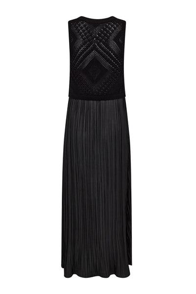TammyCC Plissé Mix Dress 96-Black - 46059 Thumbnail